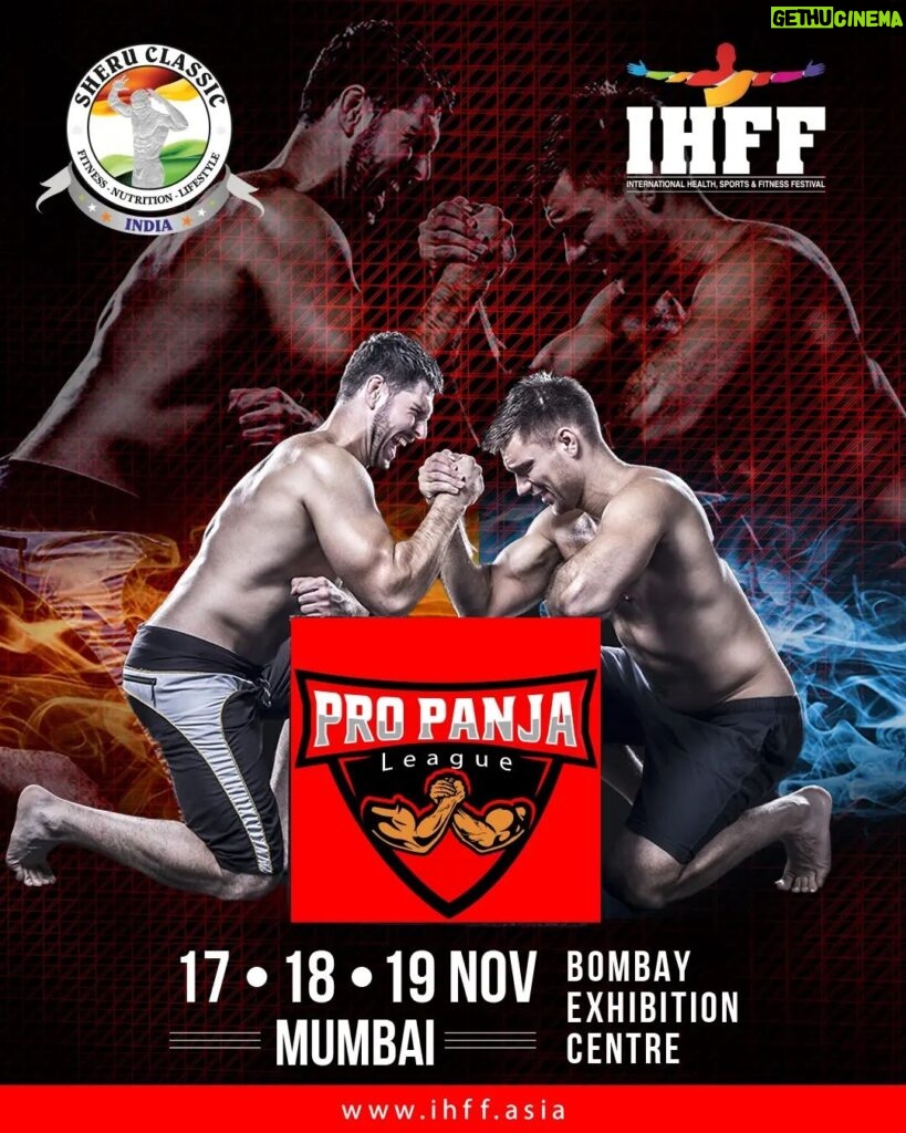 Preeti Jhangiani Instagram - @propanjaleague ARM WRESTLING CHAMPIONSHIP at @ihff_expo @sheruclassic this November 17th - 19th 📍 Bombay Exhibition Centre, Mumbai #IHFFActivityZone #propanjaleague #armwrestling #athlete #mumbai #IHFFExpo #IHFF #SheruClassic Bombay Convention & Exhibition Centre