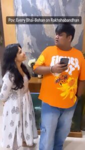 Priya Ahuja Instagram - Happy Rakhshabandhan ❤️ @iamkushshah_ 🧿🫶🏻 Humari Saal ki ek fixed reel 🤣