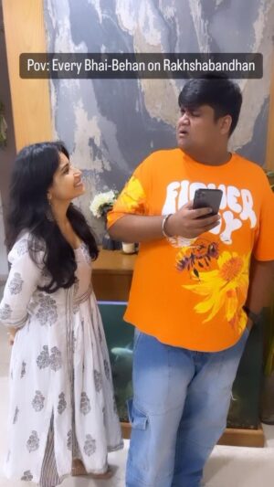 Priya Ahuja Instagram - Happy Rakhshabandhan ❤️
@iamkushshah_ 🧿🫶🏻
Humari Saal ki ek fixed reel 🤣