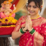 Priya Ahuja Instagram - Shubh Ganesh Chaturthi ❤️ May Bappa bless u all with happiness love success and peace Photographer: @photo_vinayak Team: @zerographyvlogs Stylist : @style_deintrepide Jewellery: @itahdnura Makeup:@makeovers_by_rinku_ondhia_soni Hair: @hairbymonicaajain__ Location: @truetrammtrunk @iampuneetgidwani Special thanks to @traveler_boy_akshay for the Murti Of Lord Ganeshji