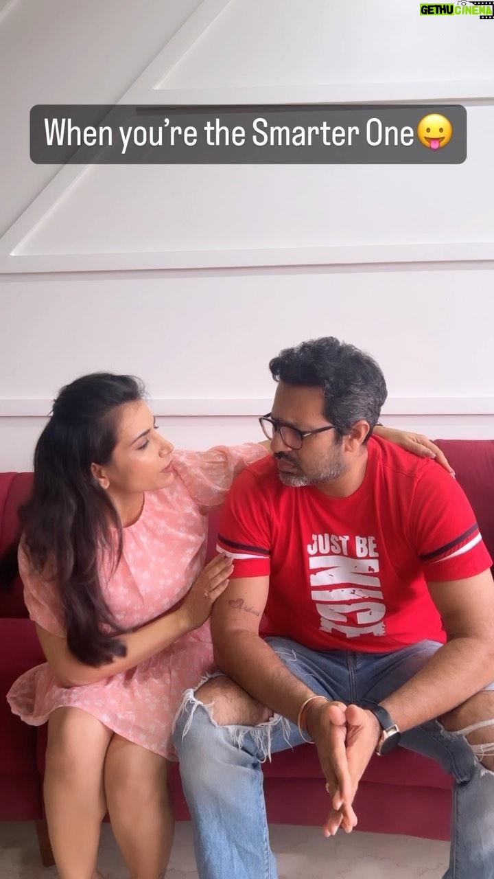 Priya Ahuja Instagram - When your Husband thinks he is smarter than u! Show him youโre the Better half ๐๐