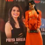 Priya Ahuja Instagram - It’s not the strength of body that counts It’s the mental strength that keeps u going Meri kahani TEDxTalk pe! Honoured to be a part of @tedx_official @ted @tedxparel Edits: @theglobalstudio.in @heyshebel Stylist: @style_deintrepide Outfit: @poppyflower.in Hair: @makeupbyurmee #reel #tedxtalk #strength