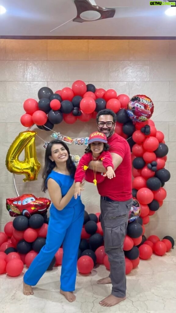 Priya Ahuja Instagram - Ardaas Turns 4! It wasn’t this fun n easy to celebrate this birthday As @malavrajda n I lost our First baby Oreo few days back it was very very overwhelming n a tough call to celebrate his birthday but Ardaas’ Dadi n @style_deintrepide Motivated us for it! And then my lovelies @meher0527 & @makeoverbydipika came for the Rescue (as always) n arranged everything last min From decoration to cake to Party games Thanks sejal @gleda_03 for always making His birthday so much Fun! Kids love it more when u add ur touch to the party @perfect_o_party Thank u for perfect ( on demand of Ardaas) Decoration.. He was so happy to see Red car themed decoration it was on point!! Want to thank each one of u from bottom of my heart for all the love support n blessings 🌸❤️🙏🏻😇🧿