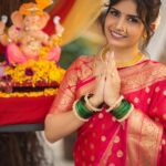 Priya Ahuja Instagram - Shubh Ganesh Chaturthi ❤️ May Bappa bless u all with happiness love success and peace Photographer: @photo_vinayak Team: @zerographyvlogs Stylist : @style_deintrepide Jewellery: @itahdnura Makeup:@makeovers_by_rinku_ondhia_soni Hair: @hairbymonicaajain__ Location: @truetrammtrunk @iampuneetgidwani Special thanks to @traveler_boy_akshay for the Murti Of Lord Ganeshji