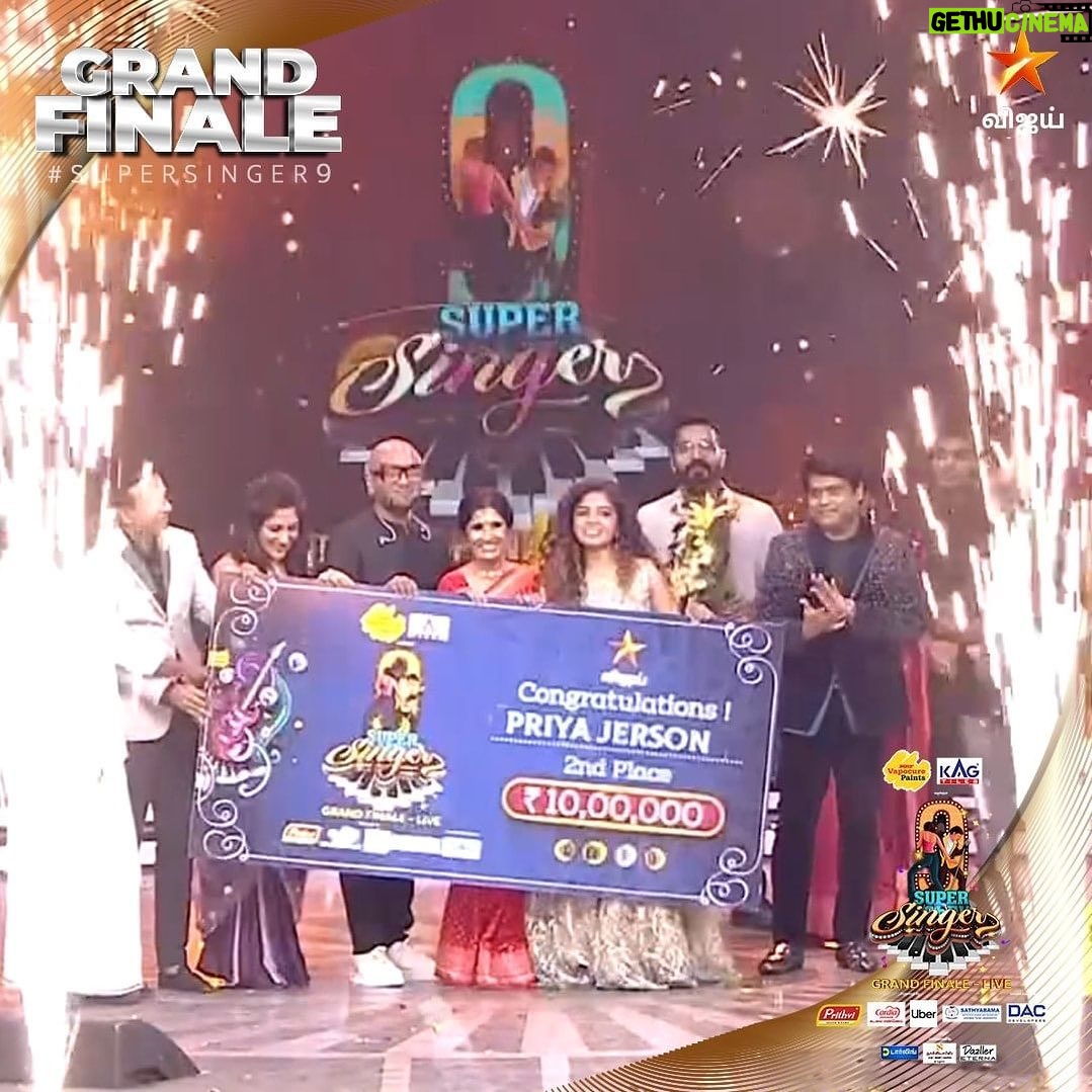 Priya Jerson Instagram - Wow!!!! The dreamer @priya.jerson sister👏🏻😍❤️💥 #supersinger9 #1strunnerup #vijaytelevision