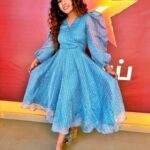 Priya Jerson Instagram - Most favourite dress💙👗 @styl_chennai @styl_boutiq 📸 : @govindprasad93 😬 #vijaytelevision #supersinger9 #supersingerpriyajerson #supersinger #chennai EVP Film City