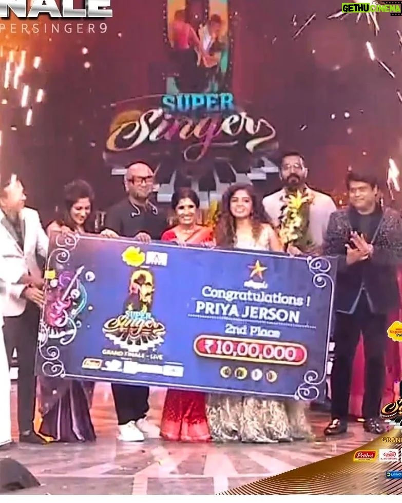 Priya Jerson Instagram - Is this a dream? 1st runner up of Super Singer 9. Thanks a ton to all my supporters and well wishers. Thank you so much dearest @malavika_anilkumar_music for training me and motivating me each and every time..my pillar of support😘😘 and my super rockstar @punyasworld i love you❤️💋 @ravoofa.h.k @prathimacuppala @mediamasons thanks a ton to u all for giving me a life when i was struggling a lot to survive ❤️forever grateful🙏❤️thank you pappa and mummy for introducing me to music @jersonjaya @jersoncantony 🌎🎶 Thanks to all tamil makkals for believing in me and helping me to get this far. I love u all soooo much and will try me best to keep u all entertained 💪❤️ #supersingerpriyajerson #supersinger9 #vijaytvshow #vijaytelevision #supersinger #vijaytv #priyajerson