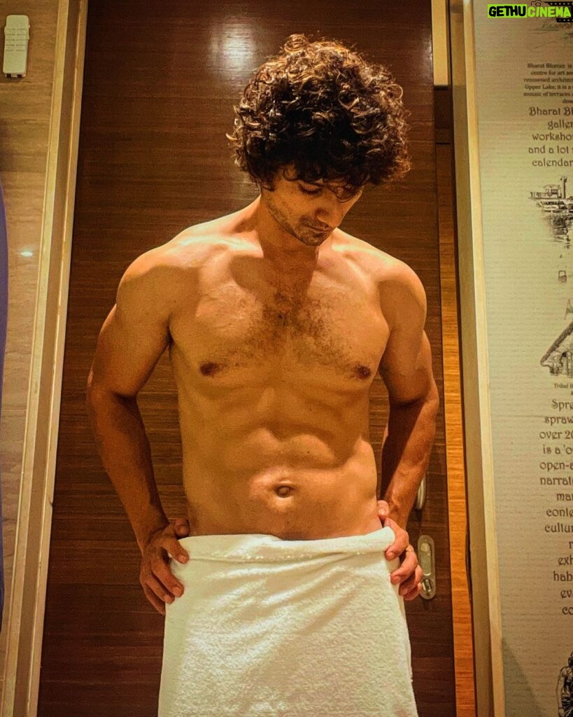 Priyanshu Painyuli Instagram - Hard work is not enough.. Persistence is what matters. Basically.. Bas lage raho 😊👍🏼 I am still on it. #towelpic #fitness #bodyshot #leanmuscle #animal