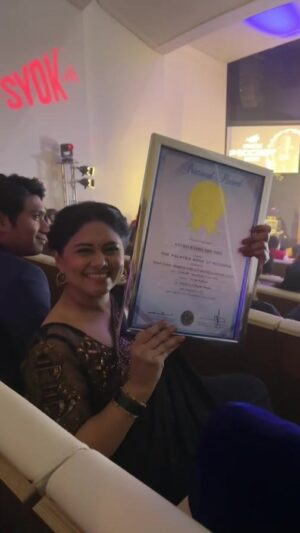 Punnagai Poo Gheetha Instagram - Congratulations @punnagaipoogheetha for receiving Malaysian Book of Records for The Most Horror Podcast Downloaded In A Year - Raagavil Marma Desam 👻🔥