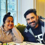Raadhika Sarathkumar Instagram - Good luck to us @actormaddy as we start work today , with primary filming. Discussing scenes over Bfast❤️❤️❤️❤️#tamilfilm #actorslife #workworkworkworkwork