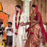 Raadhika Sarathkumar Instagram - Wedding time of @karthika_nair9 with Rohit , daughter of @radhanair_r and Rajsekaran, with the loyal 80s to add to the laughter and give love @suhasinihasan @chiranjeevikonidela @poonam_dhillon_ @poornimabhagyaraj @apnabhidu @menaka.suresh @sujataavijaykumar @revathyasha a beautiful and superbly organised wedding, enjoyed the warmth and love.❤️❤️❤️❤️❤️❤️
