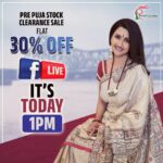 Rachna Banerjee Instagram - IT'S TODAY!! Don't Miss the Facebook LIVE today at 1 PM! দেখা হচ্ছে, আজকে দপুর ১টায়, FB LIVE -এ! 𝐆𝐞𝐭 𝐅𝐋𝐀𝐓 𝟑𝟎% 𝐎𝐅𝐅* on purchase. Join the LIVE to grab the offer. T&C Apply* #RachnaBanerjee #RachnasCreation #Fashion #Saree #Fashionista #Style #StayStylish #StayFashionable #StyleStatement #ShopNow #OrderNow #Actor #Entrepreneur #Shopping #OnlineShopping #fashionstyle #FestiveVibes #LIVE #FBLive #LIVEShopping #Offer #Sale #Discount #PrePuja #Today #Sunday #SundaySale