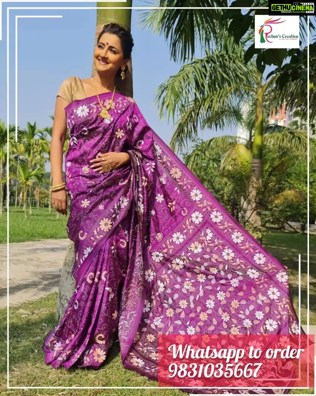 Rachna Banerjee Instagram - A silk is a classical piece of fabric that is always beautiful and stunning! Grab this gorgeous ๐๐๐ญ๐๐ง ๐๐ข๐ฅ๐ค ๐๐๐ซ๐๐ ๐ฐ๐ข๐ญ๐ก ๐๐ฎ๐ฅ๐ฅ ๐๐จ๐๐ฒ ๐๐๐ง๐ญ๐ก๐ ๐๐ญ๐ข๐ญ๐๐ก today! Whatsapp on 9831035667 and make it yours! #RachnaBanerjee #RachnasCreation #FBLive #Saree #Fashion #IndianAttire #Fashionista #Style #StayStylish #StayFashionable #StyleStatement #ShopNow #OrderNow #Actor #Entrepreneur #Shopping #OnlineShopping #love #fashionstyle #Silk #instafashion #KatanSilk #KanthaStitch #Embroidery