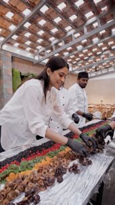 Regina Cassandra Instagram - 🌲 Christmas FRUIT MIXING 💫 @lafayette.in @mugcakes.in Soaking fruits for the juiciest plum cakes 🌟 With our most prettiest chief guest @reginaacassandraa ❤️🌟 Video by @grinvowsphotography We’re getting ready for Christmas! Are you? 😃🌟 #christmashampers #christmasplumcake #christmastree #plumcake #fruitmixing #dryfruits #christmas #chennaibaker Nungambakkamm