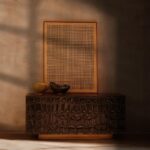 Rhea Kapoor Instagram - Conquer clutter in style. Crafted from a blend of wood and cladded sheet metal, Taruki’s warm silhouette adds elegance to any interior. Shop now @thehouseofthings. Photograph: @thehouseofpixels Styling: @rheakapoor & @rayvie Design & Production: @thehouseofthings Artwork Credits: Harisha Chennangod, Portrait of Present Series, Acrylic on Wood. Courtesy @cultivateartglobal #thehouseofthings #rheakapoor #ravivazirani #beautifulrareinspired #THOTxRheaKapoor #interiordesign #homedecor #collaboration