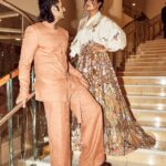 Richa Chadha Instagram – I recently got asked by a drunk woman at a party if I am insecure because my husband is good looking… watch the last picture here to see, how he takes care of me… and also, drunk woman, thank you for reminding me that women can be misogynistic too! 
Wearing the man we began our wedding celebrations with @rahulmishra_7 ! ❣️
👗 @rahulmishra_7 
💎@anmoljewellers
💄 @shaylinayak assisted by @vickyvandre 
Hair @ramihalder 
Styled by @anishagandhi3 @rochelledsa 
 📸 @saurabh_sonkar 
Love you @alifazal9 🫶🏽
.
.
#LogDimagChaatRaheHain #richachadha