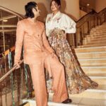 Richa Chadha Instagram - I recently got asked by a drunk woman at a party if I am insecure because my husband is good looking… watch the last picture here to see, how he takes care of me… and also, drunk woman, thank you for reminding me that women can be misogynistic too! Wearing the man we began our wedding celebrations with @rahulmishra_7 ! ❣️ 👗 @rahulmishra_7 💎@anmoljewellers 💄 @shaylinayak assisted by @vickyvandre Hair @ramihalder Styled by @anishagandhi3 @rochelledsa 📸 @saurabh_sonkar Love you @alifazal9 🫶🏽 . . #LogDimagChaatRaheHain #richachadha