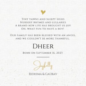 Ridhima Ghosh Instagram - Yesterday, our world gained a new light. A son, a bundle of joy and endless possibility. May his journey be filled with wisdom and love. May he find his own path, write his own story, and leave a mark on the world.
We love you Dheer.