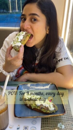Ridhima Ghosh Instagram - When a foodie gets to have a cheat day, every day! 🤪

#foodie #cheatdaymeal #funnyreels
