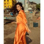 Ridhima Pandit Instagram - 🧡🧡🧡 . . . . Photographer : @ruhaankhanportraits Styling: @khusshiii.k Makeup : @mua_blissvinali Hair : @glam.grave Outfit: @nouria_by_diptiadvait Jewellery : @g.notj