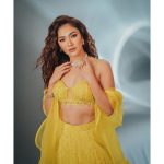 Ridhima Pandit Instagram - 💚💛💚💛 . . . Makeup by : @mua_aadarsh Hair by : @vids5_world Outfit : @style__inn Jewellery : @limelightdiamonds x @mintandmilkpr Handcuff : @the_jewel_gallery Styled by : @richaranawat Ast : @pearrlyyy @angela_chhandami Shot by : @deepak_das_photography
