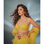 Ridhima Pandit Instagram - 💚💛💚💛 . . . Makeup by : @mua_aadarsh Hair by : @vids5_world Outfit : @style__inn Jewellery : @limelightdiamonds x @mintandmilkpr Handcuff : @the_jewel_gallery Styled by : @richaranawat Ast : @pearrlyyy @angela_chhandami Shot by : @deepak_das_photography