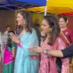 Ridhima Pandit Instagram – Wrapping up the Navratri Festivities 🥳… It was an absolute pleasure to be invited as the chief guest at my nephew’s school, The Teacher’s were so lovely and Warm it was great interacting with all the kids and playing Garba with the Mothers .. sweet experiences like these :) make me smile.. wearing this Gorgeous-blue outfit by: @theaaryashop
Jewellery: @shopravyaa 
PR: @vblitzcommunications navratri #garba #szn