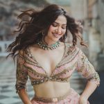 Ridhima Pandit Instagram - A day that was full of twirling and swirling 😌😌.. Shoot Concept & Creative Direction: @thebridesofindia @mansidhanak Production: @mansidhanak @vinavb @mehtaakshit @revurgeofficial Makeup products: @Nourrbymallikabhat Makeup by: @mallika_bhat Hair by: @hairbyykaushall Location: @westinmumbaipowai Videography by: @abhithebear @_ayush.malviya_ Outfit: @rockystarofficial Jewellery: @rimayuO7 On set styling: @stylebysugandhasood @micu_28_ #TheBridesOfIndia #ridhimapandit #asthami #metadurgapujasquad ✨🧿