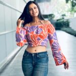 Ritika Shrotri Instagram - Colourful 💜 #casual #patterns #smile #photooftheday #denim #outfit