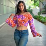 Ritika Shrotri Instagram - Colourful 💜 #casual #patterns #smile #photooftheday #denim #outfit