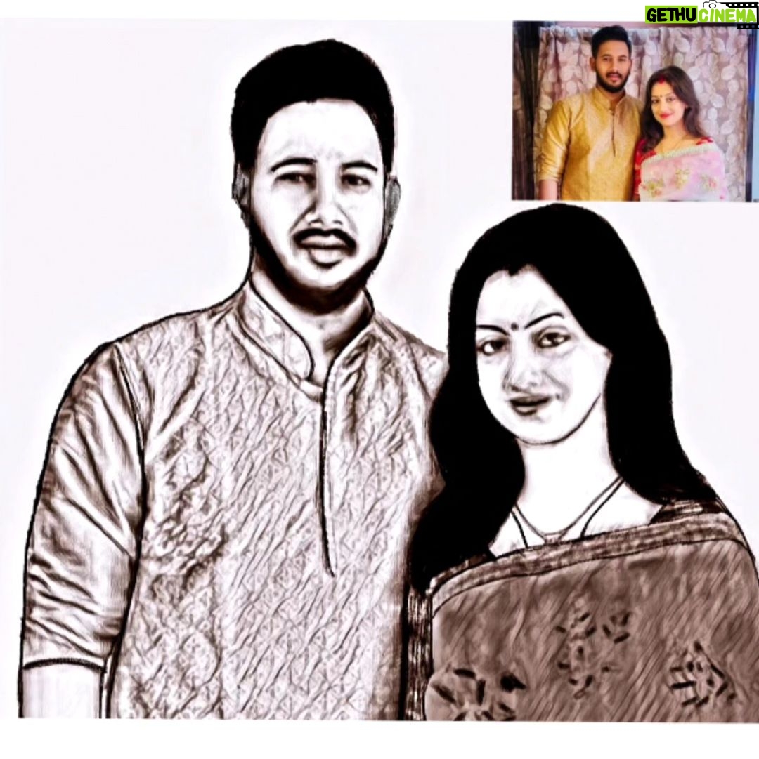 Riya Dey Instagram - @riya_dey91 @riya_dey_official_fc @_sunil.messi93 #artwork ✍️📝🎨✏️ happy anniversary mam and sir 🎉 Bhubaneswar - Smart City