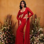 Riyaa Subodh Instagram - Feeling redilicious. 🍒 ♥️ . . #saree #sareelover #print #ad #designersarees #ootd #red #happyme #modellife #instagram ##trending #indianmodel #thankyougod