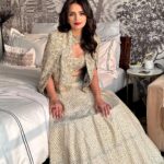 Roshni Chopra Instagram - Be the Light✨Found me the Lehenga of my dreams ❤️‍🔥Draped in Elegance and Grace, Embracing the Magic of SVA by Sonam & Paras Modi (@svacouture) . An exquisite ivory metallic Noor jacket, beautifully paired with an embellished bustier and a highlighted lehenga. #PatakainSVA #SVATribe #rovive festive