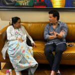 Sachin Tendulkar Instagram - Whether it’s a song or a simple conversation, hearing Asha Tai is always magical. She has an unbelievable sense of timing and an incredible sense of humour. May you always continue to spread happiness wherever you go Asha Tai. 🙏