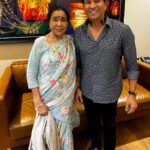 Sachin Tendulkar Instagram - Whether it’s a song or a simple conversation, hearing Asha Tai is always magical. She has an unbelievable sense of timing and an incredible sense of humour. May you always continue to spread happiness wherever you go Asha Tai. 🙏