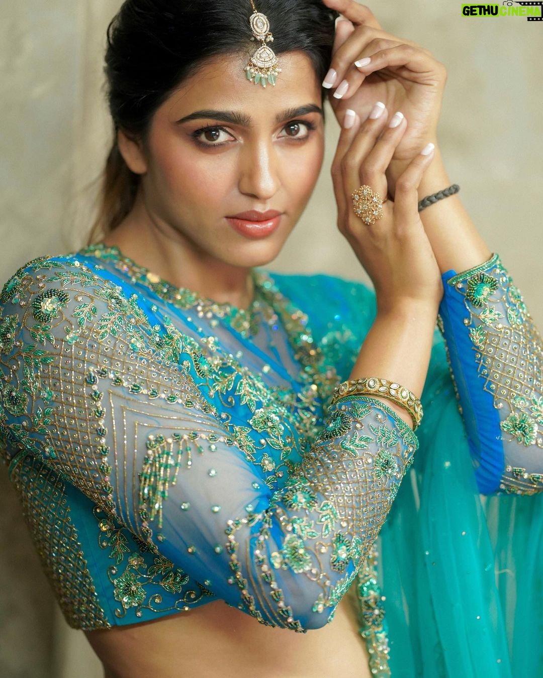 Sai Dhanshika Instagram - Embracing the silence within me. Captured by @camerasenthil Beautiful lehenga from @nirali_design_house Beyond talented @kalwon_beauty Superb hairstyle by @venki_hairstylist Beautiful jewellery from @bronzerbridaljewellery