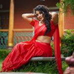 Sakshi Agarwal Instagram – “Draped in passion, vibin’ in red hues – because every moment deserves a touch of elegance. ❤️👗 #RedSareeMagic #EleganceInEveryFold”
.

Photography : @en.nizharpadam 
Make up : @murugeshmakeup_hair 
Hair : @elegant_bridalstudio 
Outfit : @shri_she 
Jewellery : @chennai_jazz 
Location : @Praku1989 @ecrbeach ECR Resorts