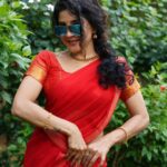 Sakshi Agarwal Instagram – Sari, glasses, and a dash of red – seeing the world through a stylish lens. 👓❤️ #SareeSwag #SpecsAndStyle
.
Btw- kudos to the team- these are raw images😍
.
Photography : @en.nizharpadam 
Make up : @murugeshmakeup_hair 
Hair : @elegant_bridalstudio 
Outfit : @shri_she 
Jewellery : @chennai_jazz 
Location : @Praku1989 @ecrbeach Chennai, India
