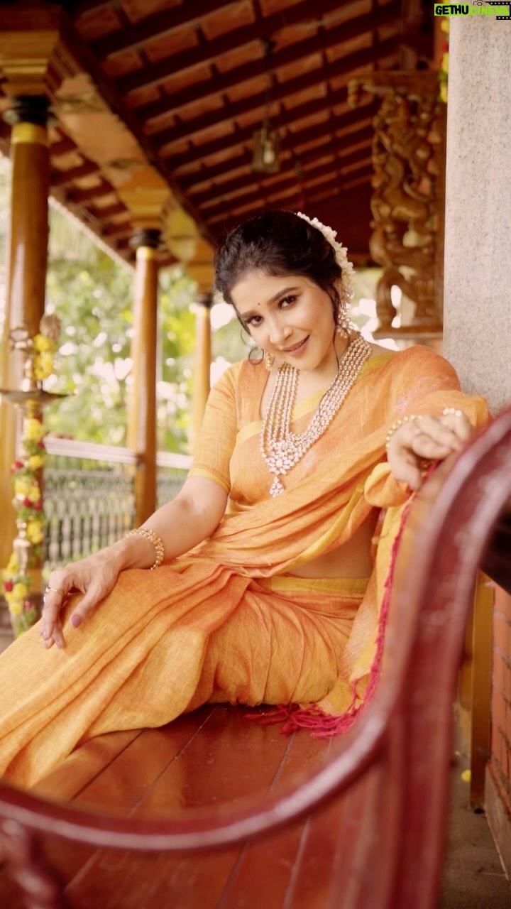 Sakshi Agarwal Instagram - ✨🪔✨🪔✨🪔Hope you all had a great one🪔🪔🪔 . #reelsinstagram #feelitreelit #yellowsaree #postdiwalivibes❤️ #sakshiagarwal #festive . Videography : @en.nizharpadam Make up : @murugeshmakeup_hair Hair : @elegant_bridalstudio Outfit : @thanvi_boutique Jewellery : @fineshinejewels Location : @Praku1989 @ecrbeach Chennai, India