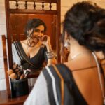Sakshi Agarwal Instagram - "Bracing the storm, Chennai stands resilient in the face of the cyclone. 🌪️ #ChennaiCyclone #Resilience #westandstrong #chennaistrong💪🏽 . Photography : @en.nizharpadam Make up : @murugeshmakeup_hair Hair : @elegant_bridalstudio Outfit : @thanvi_boutique Jewellery : @chennai_jazz Location : @Praku1989 @ecrbeach . #michuangcyclone #chennairains #calmafterthestorm Chennai, India