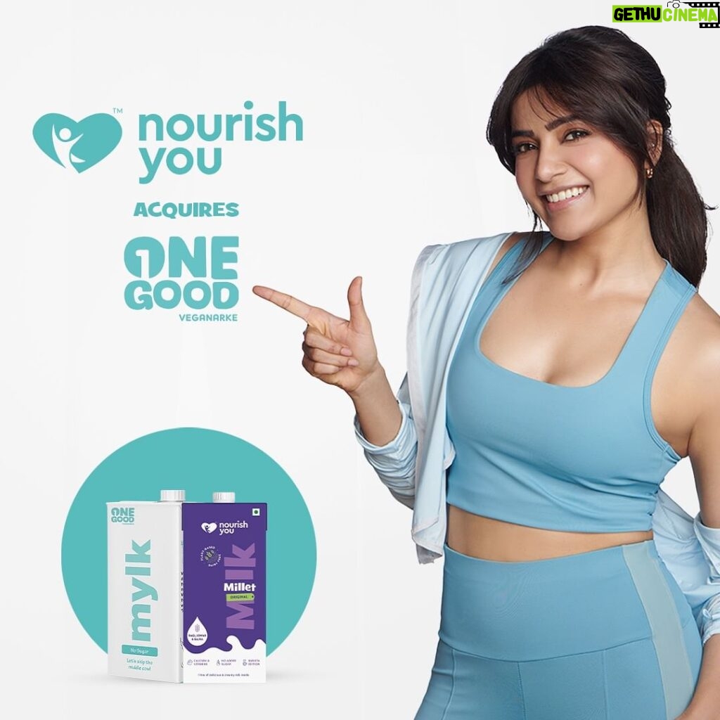 Samantha Instagram - It has been incredibly rewarding to watch Nourish You thrive in the plant-based superfood space. Personally investing in them has been both a strategic and heartfelt decision. Equally inspiring is One Good's journey, emerging as India's premier vegan brand offering a range of dairy alternatives from mylk, curd, ghee, butter, cheese, and chocolates to protein powders. I'm proud to share that Nourish You has acquired One Good—a positive stride forward for our health, the planet, and our farmers. Huge congratulations to both brands! #NourishYouxOneGood #PlantPowered #SuperfoodSuperYou
