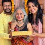Sameera Reddy Instagram - Starting my birthday🎂& Diwali celebration 🪔with @reddysameera @manjrivarde !! Motichor laddu 🪔 Ingredients: 1 cup besan (gram flour) 1 cup water Ghee/oil for deep frying 2-3 cups sugar 1 cup water Saffron strands (optional) Cardamom powder (optional) Rose water 1tsp Watermelon seeds Ghee 1tbsp Chopped nuts (almonds, pistachios) for garnish Instructions: Make the batter: Mix besan with water to make a smooth, runny batter. Fry the boondis: Heat ghee/oil in a flat, perforated ladle. Pour batter through the ladle to make tiny boondi balls. Fry until they’re golden. Remove and drain excess oil. Prepare sugar syrup: Boil sugar with water to make a syrup (one-string consistency). Add saffron and cardamom powder to the syrup. Soak the boondis: Add the fried boondis to the sugar syrup. Let it sit for around 10-15minutes to absorb the syrup. Add watermelon seeds& ghee and give it a good mix. Let it cool for another 5mins. Shape the laddus: Once the mixture cools down a bit, take small portions and shape them into laddus. Use a light hand to press and shape them. Garnish: Garnish the laddus with chopped nuts. Remember, making Motichoor laddu might take some practice to get the perfect texture and shape. Adjust the sugar consistency and frying time according to your preference. Enjoy making this delightful Indian sweet! #diwali2023 #laddu #indiansweets #asmr #cookinglife