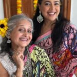 Sameera Reddy Instagram - Are we Looking Waoooo?🤣❤️Wishing you all a fun dress up joyous Dussehra from Messy Mama & Sassy Saasu !! OG: @designmachinesuitslive