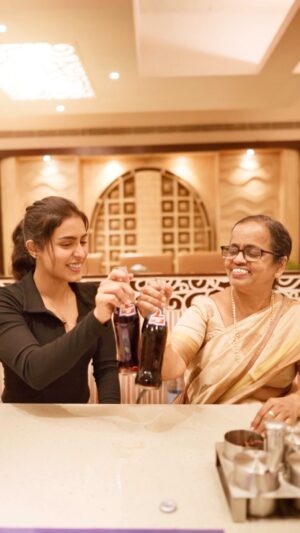 Samyuktha Hegde Instagram - Join me and Amma on a Toofani Biryani journey at Nagarjuna, where each bite is a flavourful symphony and Thums Up adds that perfect pop! We had biryani and Thums Up and found that just like us two, it is the ultimate combo! 

@nagarjunarestaurants 
#ad #ToofaniBiryaniHunt #Biryani #ThumsUp #ToofaniCombo