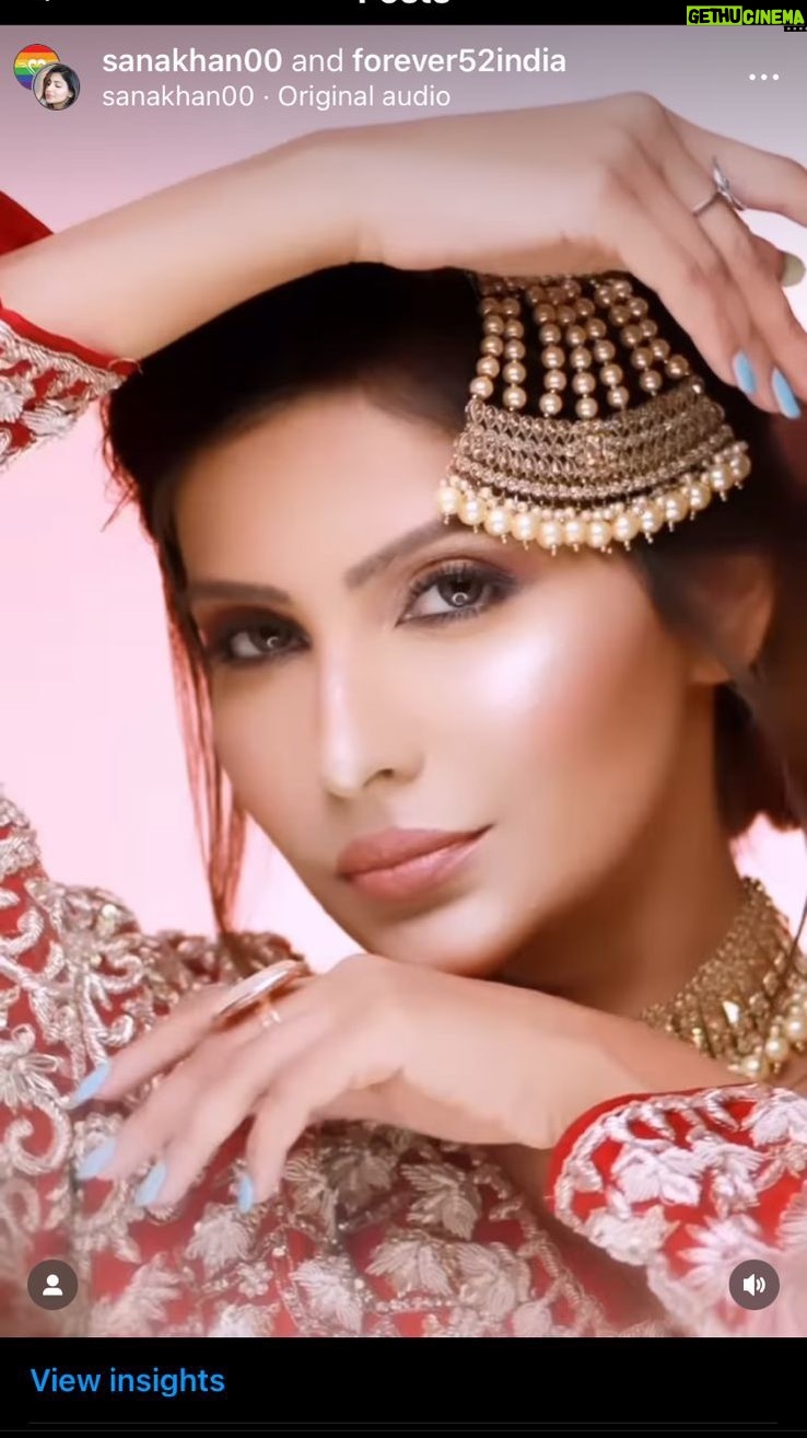 Sana Sultan Instagram - Sana Sultan X Forever52 π«π€ Another extension to My IIFA moments in dubai , my perfect bridal moment with @forever52india. . Products used - Lip Paint - FM0714 16 Color Eyeshadow Palette - BRZ004 8 Color Spotlight Blusher Palette - SPB001 XL Lash Volume Mascara (Jet Black) - LMM001 Makeup Fixer Spray Long lasting and Matte Finish - KMF001 . . Makeup : @makeupbymadhulikavikram Cosmetics : @forever52india Wardrobe : @dimplefashion Stylist : @instylewithpramila Photography : @dlf52studio_dubai