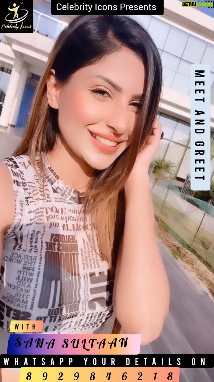 Sana Sultan Instagram - Hey Lovelies, I am Happy To Announce That I am Coming to Meet You All For The Portfolio Photoshoot Event Ramp walk Modeling show Beauty contest in your city. @celebrityicons_official So What You Are Waiting For Guys? Grab Your Chance To Meet @sanakhan00 ASAP. Simply Register Yourself: Kindly WhatsApp Your Full Details ππ» Name, City & Pictures To _8929846218 OR DM @celebrityicons_official And Get Selected For Meet & Greet & Amazing Photoshoot With Me in (New Delhi) (Bhopal) (Ahmedabad) (Chandigarh) (kolkata) (Pune) And Other Cities As Well. .Founder: @shilparajput_official #celebrityicons #sanasultan #sanakhan #Influencer #newdelhi #kolkata #ahmedabad #bhopal #lucknow #model #pune #mumbai #event #modeling #acting #meetandgreet #photoshoot #portfolio #celebritiesshoot #actor #reelsstar #shooting #socialmedia #Fanpage #sanasultaan #sanasultankhan