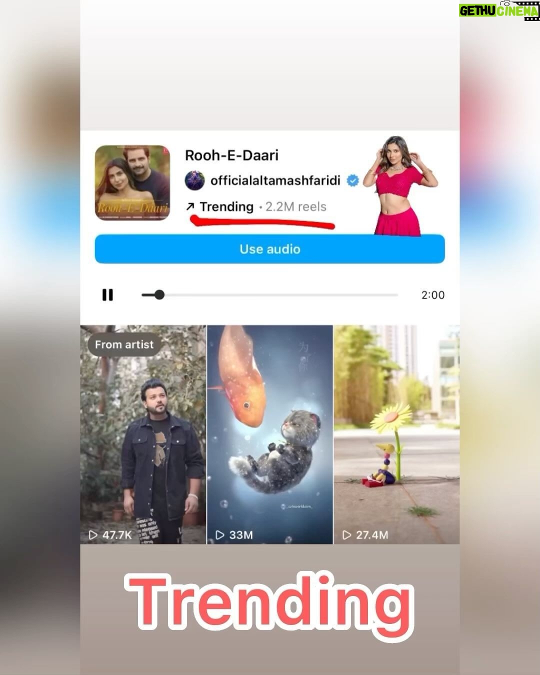 Sana Sultan - 231.7K Likes - I truly feel i live for days like these🥹
Call it co-incidence, luck, hardwork or blessings, My 4 Songs are trending currently on instagram reels at same time❤️
Every song is close to my heart.. super special to me.. Every character i played taught me a lot & gave me chance to grow as an Artist..
Big thank u to everyone associated with every song i did, at the end it is Team Work💪🏻
It’s overwhelming to see all the songs trend which i am part of…I guess it’s one way of Universe motivating me & telling me that i m doing something Right😅
Thank u lovelies for ur big support in everything i do🙏🏻
I promise to bring more great things in future💕
Thank u God
Thank u Universe
❤️🙏🏻