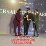 Sana Sultan Instagram - Allhumdulillah another win from last night✌️🎉 Thank u so much @universal_india_awards 🤍 for honouring me with such a prestigious award🏆 and for recognising my efforts… with every award, comes more responsibility… Truly thankful.. It was delightful to meet old friends from industry … indeed a memorable evening❤️ Shukriya to my all my lovelies for always supporting me, i really promise to make u more proud in near future❤️ Thank u God Thank u universe🥰☝🏻