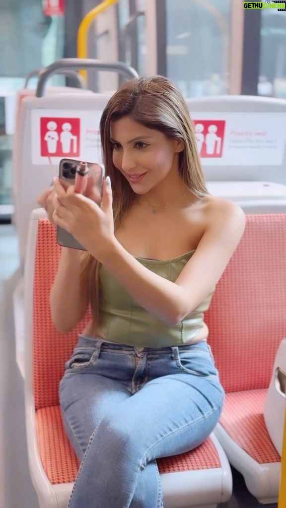 Sana Sultan Instagram - What is “the one who will get u vl b lucky” rather it should b this☝🏻🥰 P.s : A Quick Fun fact, this orginal song was also shot in sydney Metro Train (so tried to recreate the video but in Sana Sultaan Version) 🥰✨🫰🏻