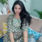 Sanam Shetty Instagram - Happy eve ya'll 💙 . . Outfit @coolclub_chennai Muh @gayathrimunuswamy #midweekstyle #kurta #coords #comfyoutfit